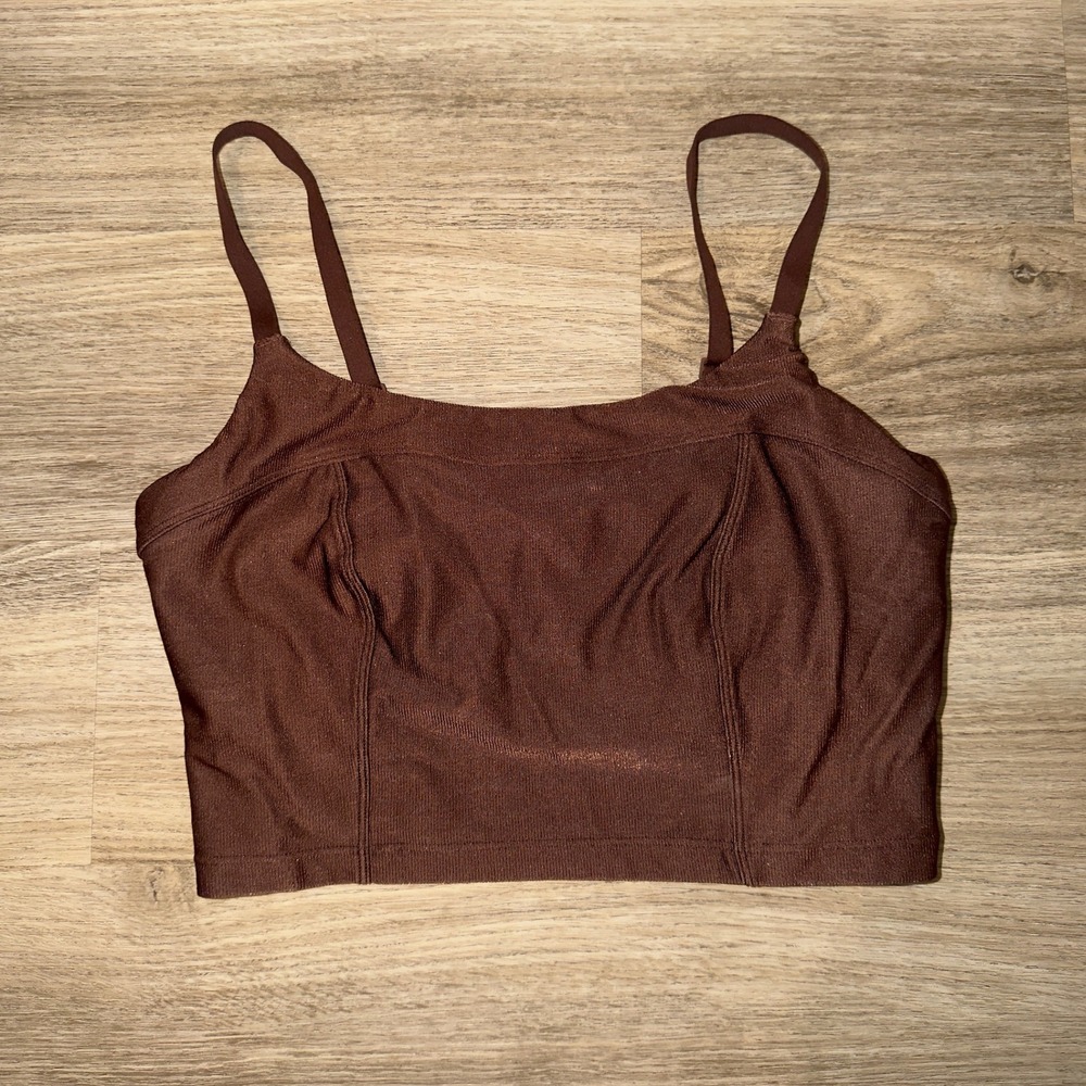 Aerie Offline Recharge Bra Brown Longline Crop Tank Least Support Size M‎